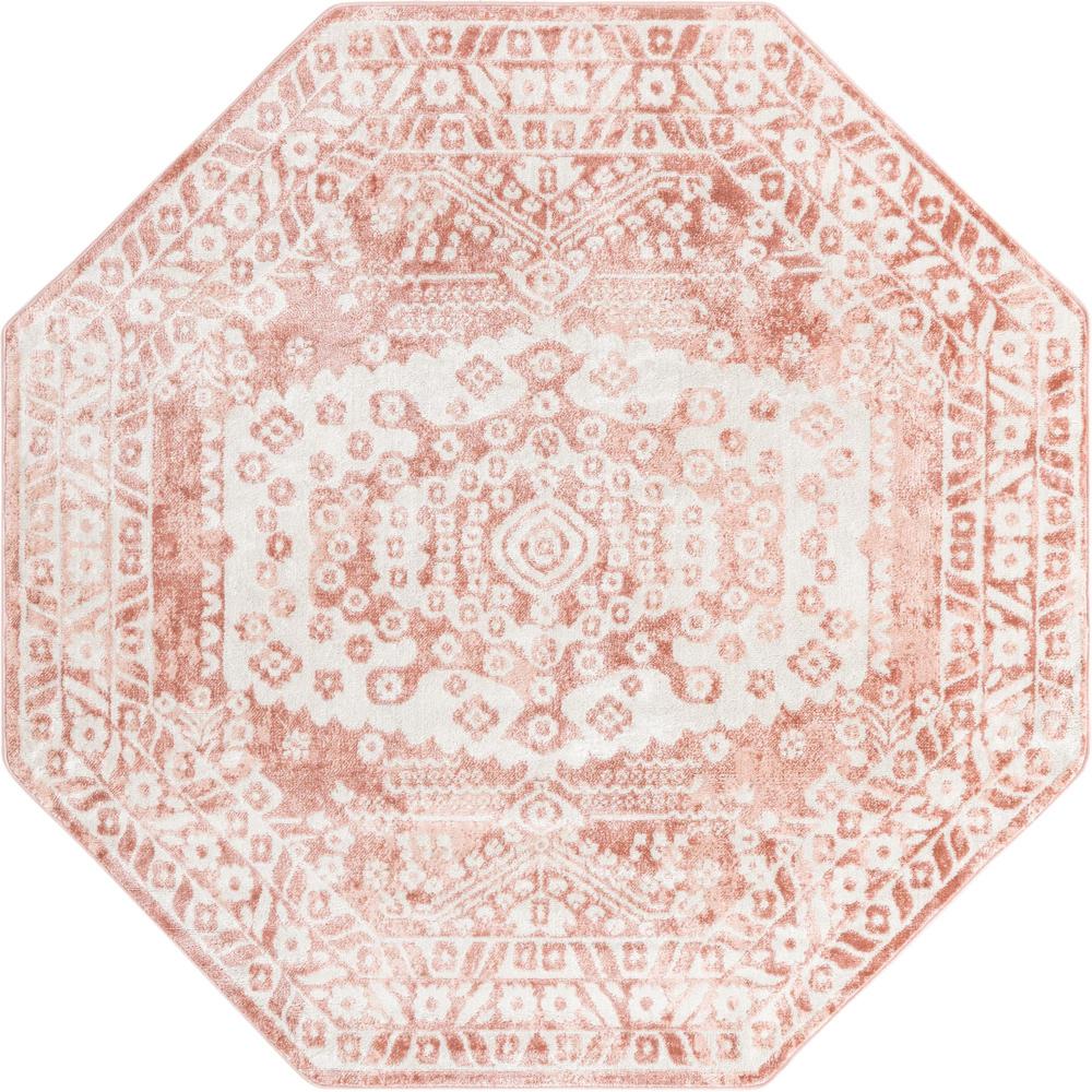 Unique Loom 7 Ft Octagon Rug in Pink (3155807). Picture 1