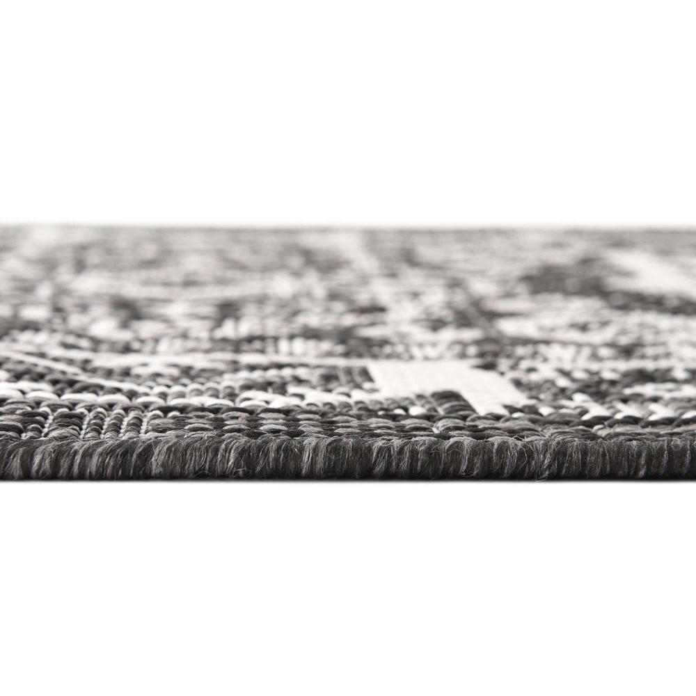 Outdoor Aztec Collection, Area Rug, Charcoal Gray, 2' 0" x 7' 10", Runner. Picture 4