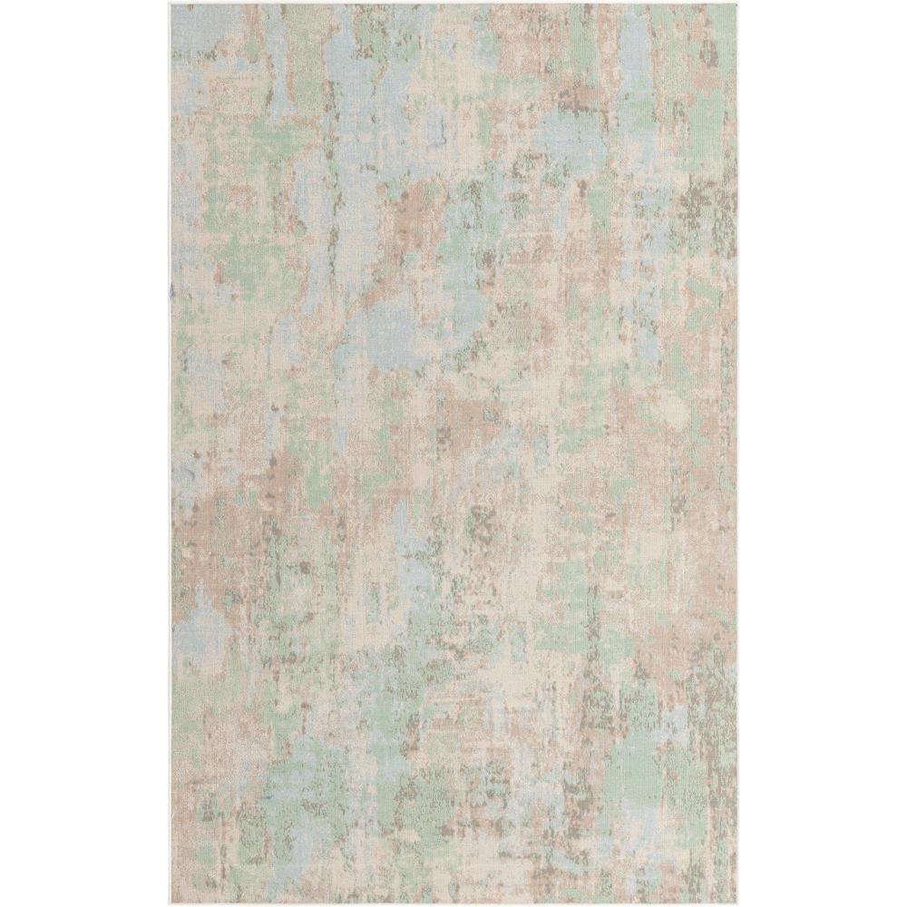Unique Loom 1 Ft Square Sample Rug in Teal (3157336). Picture 1