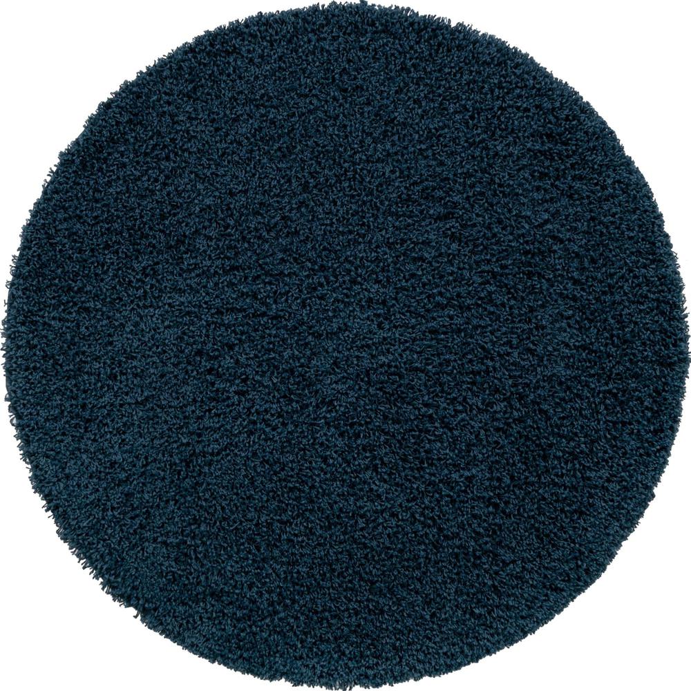 Unique Loom 5 Ft Round Rug in Navy Blue (3151326). Picture 1