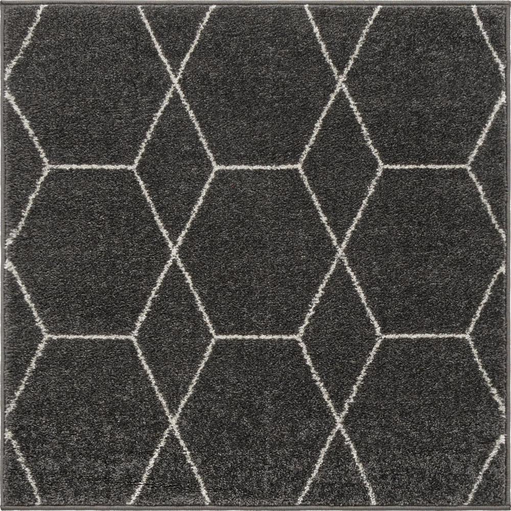 Unique Loom 3 Ft Square Rug in Dark Gray (3151491). Picture 1