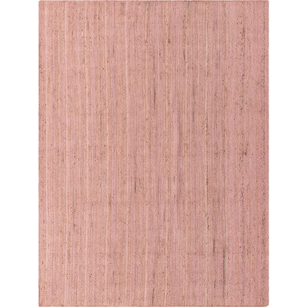 Braided Jute Collection, Area Rug, Light Pink, 9' 0" x 12' 0", Rectangular. Picture 1
