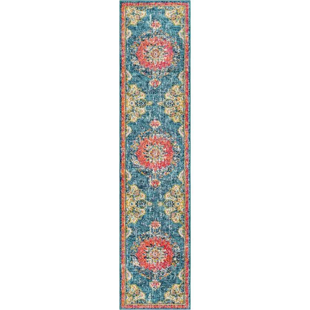 Penrose Alexis Area Rug 2' 7" x 12' 0", Runner Blue. Picture 1