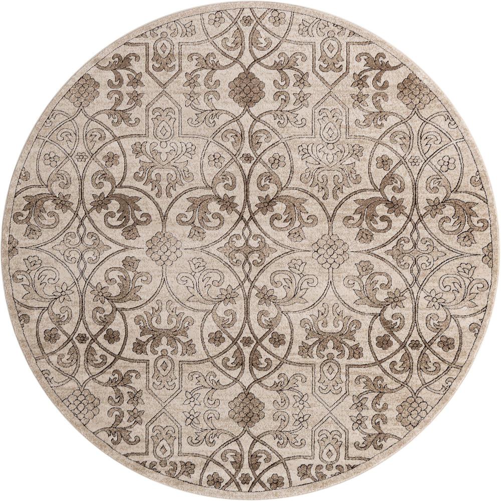 Unique Loom 8 Ft Round Rug in Tan (3158920). Picture 1