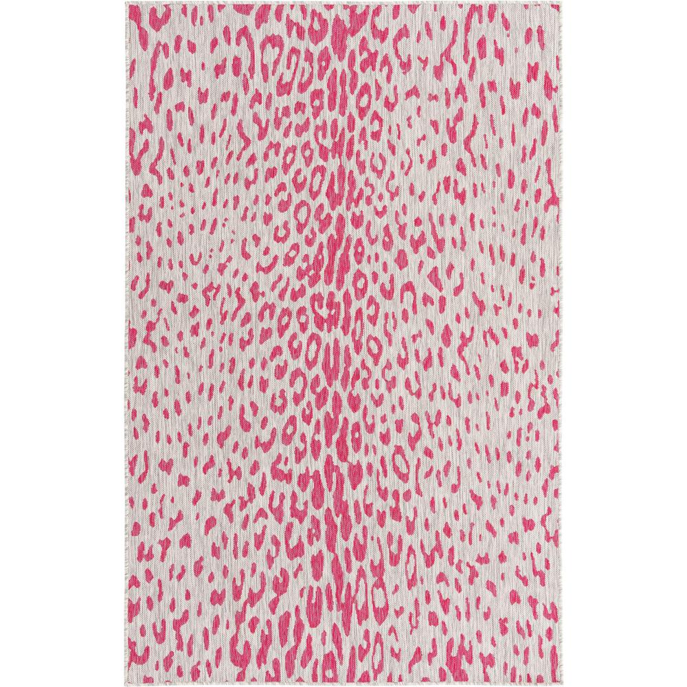 Outdoor Safari Collection, Area Rug, Pink Gray, 5' 3" x 8' 0", Rectangular. Picture 1