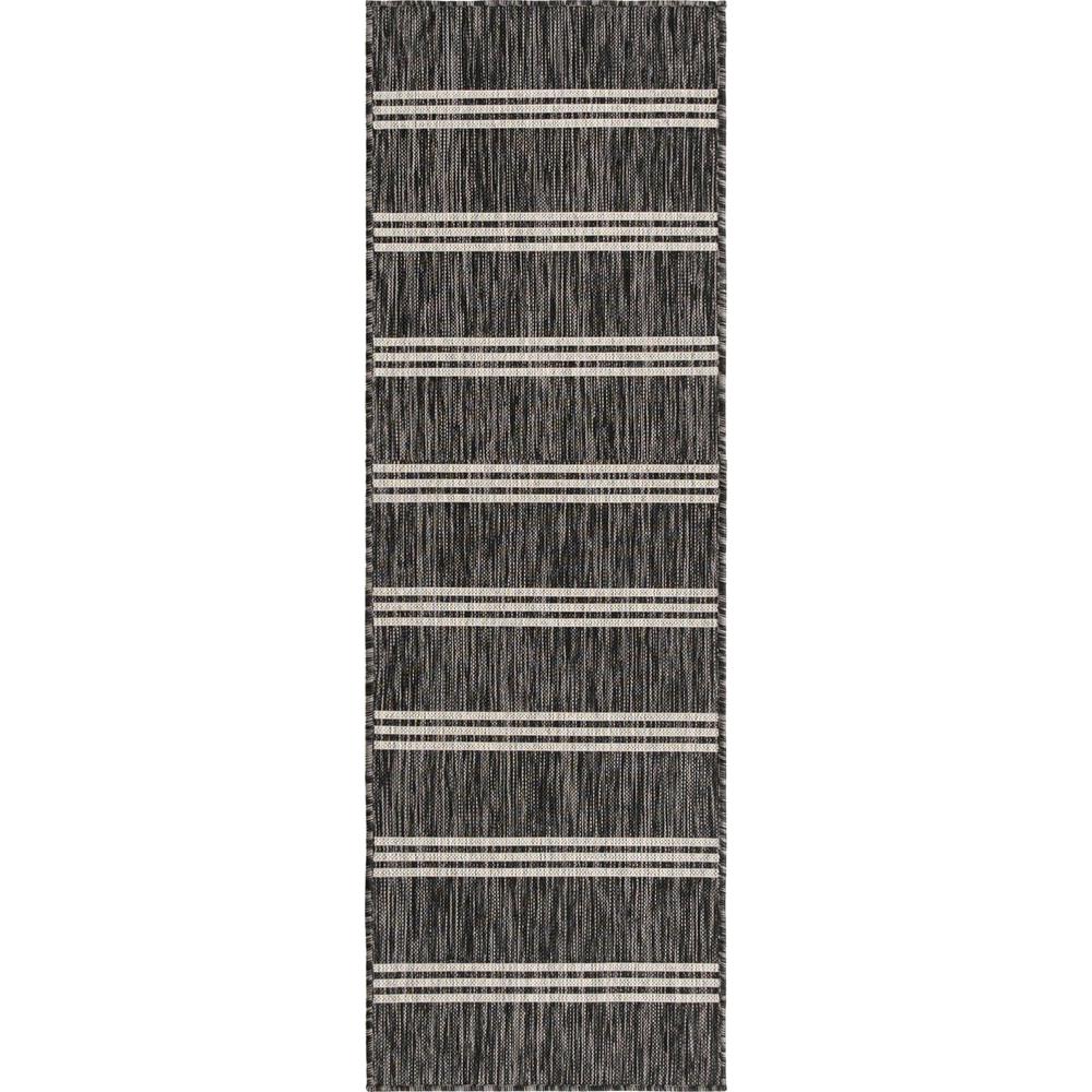 Jill Zarin Outdoor Anguilla Area Rug 2' 0" x 6' 0", Runner Charcoal. Picture 1