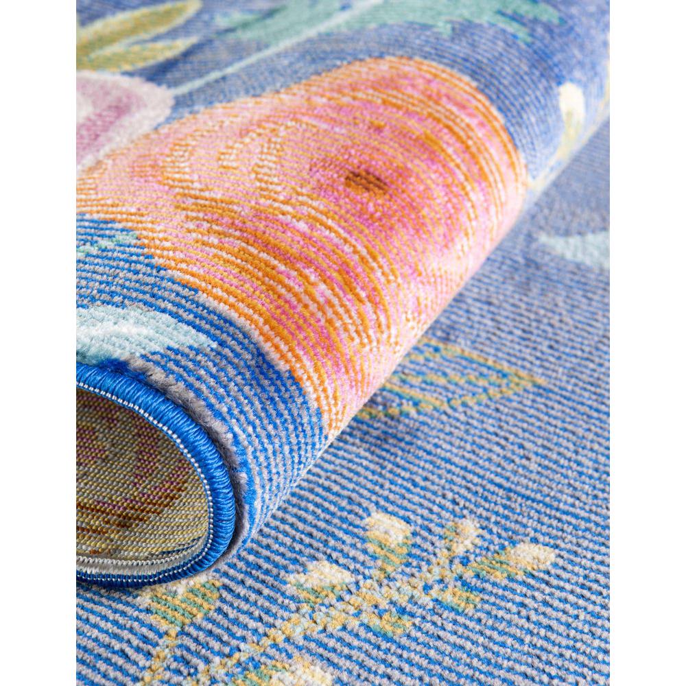 Blossom Collection, Area Rug, Blue, 2' 7" x 12' 0", Runner. Picture 6
