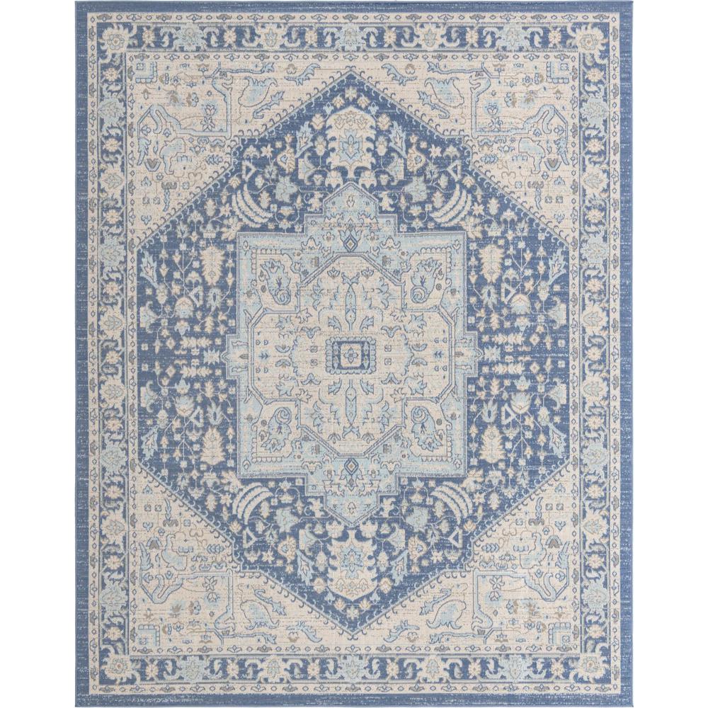Unique Loom Rectangular 8x10 Rug in French Blue (3154811). Picture 1