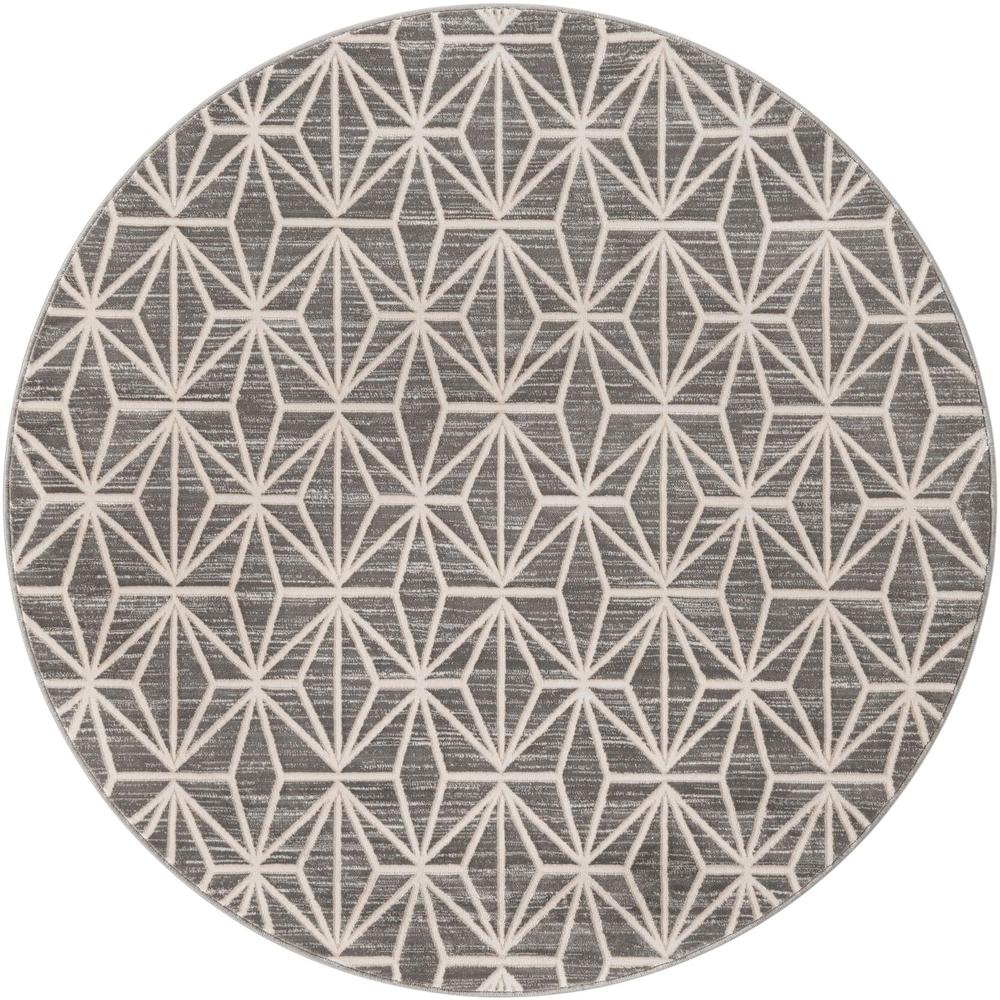 Uptown Fifth Avenue Area Rug 5' 3" x 5' 3", Round Gray. Picture 1
