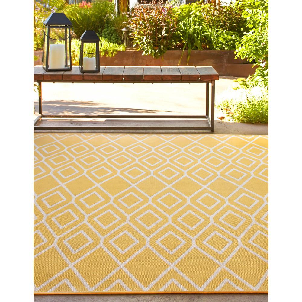 Jill Zarin Outdoor Turks and Caicos Area Rug 7' 10" x 7' 10", Square Yellow Ivory. Picture 3