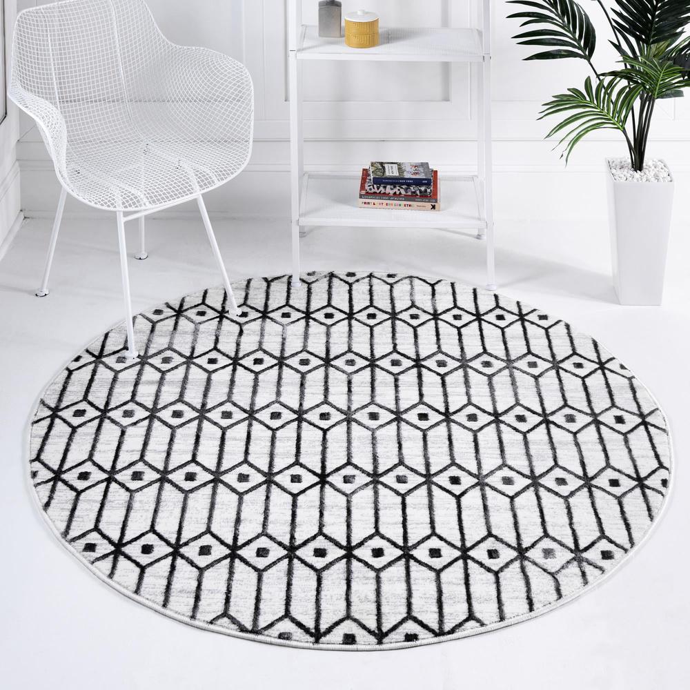 Unique Loom 8 Ft Round Rug in Ivory (3149146). Picture 2