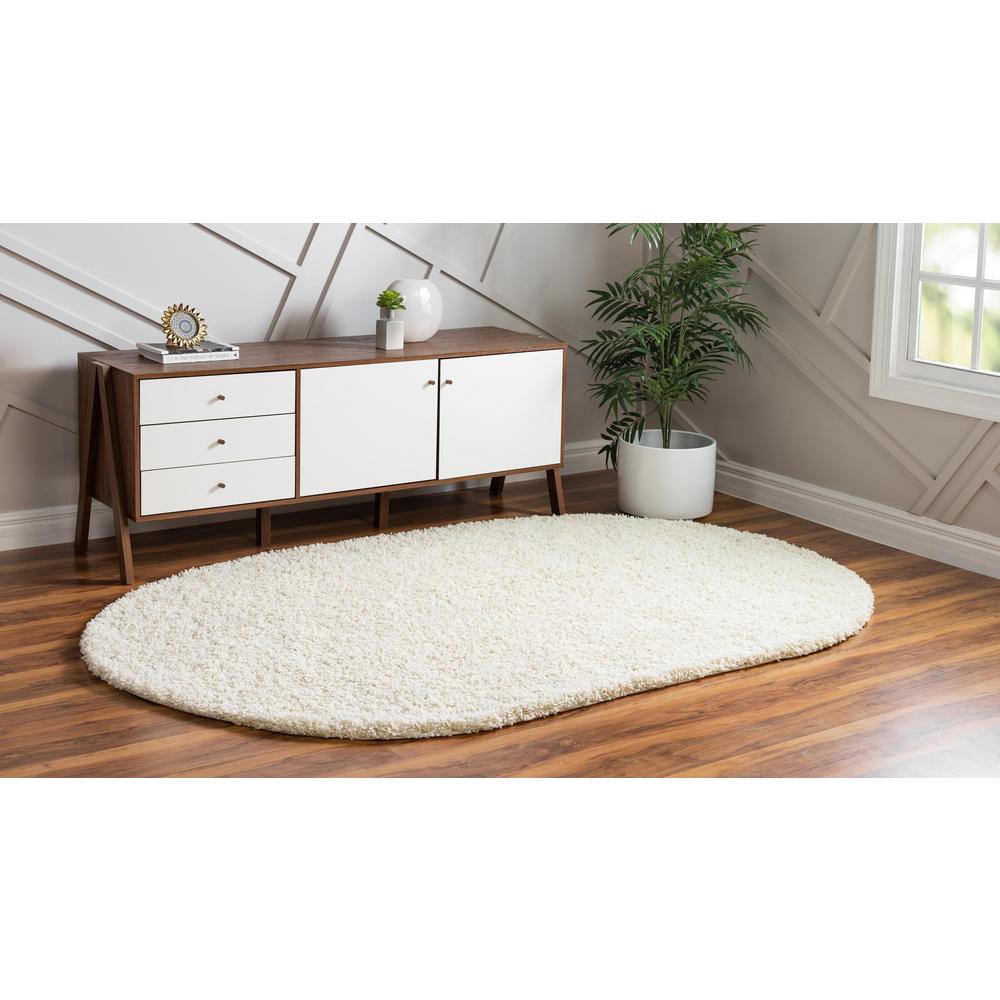 Unique Loom 5x8 Oval Rug in Ivory (3151381). Picture 3