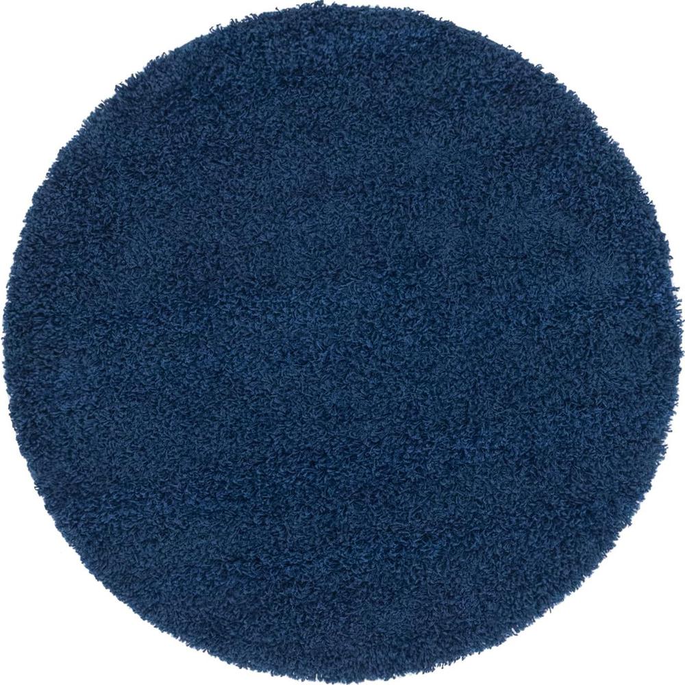 Unique Loom 4 Ft Round Rug in Navy Blue (3151327). Picture 1