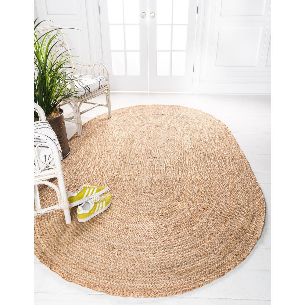 Unique Loom 4x6 Oval Rug in Natural (3150070). Picture 2
