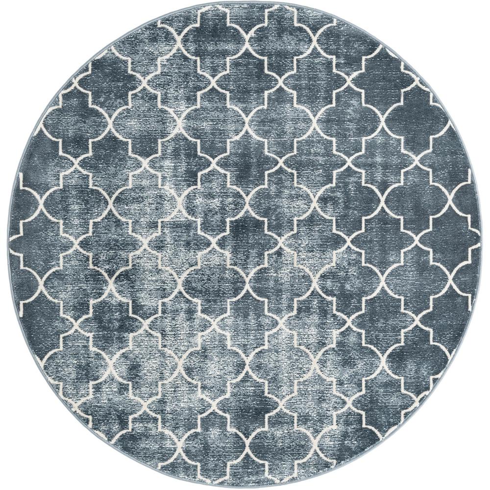 Uptown Area Rug 5' 3" x 5' 3", Round Navy Blue. Picture 1