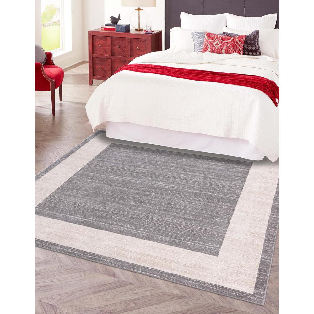 Uptown Yorkville Area Rug 7' 10" x 7' 10", Square Gray. Picture 2