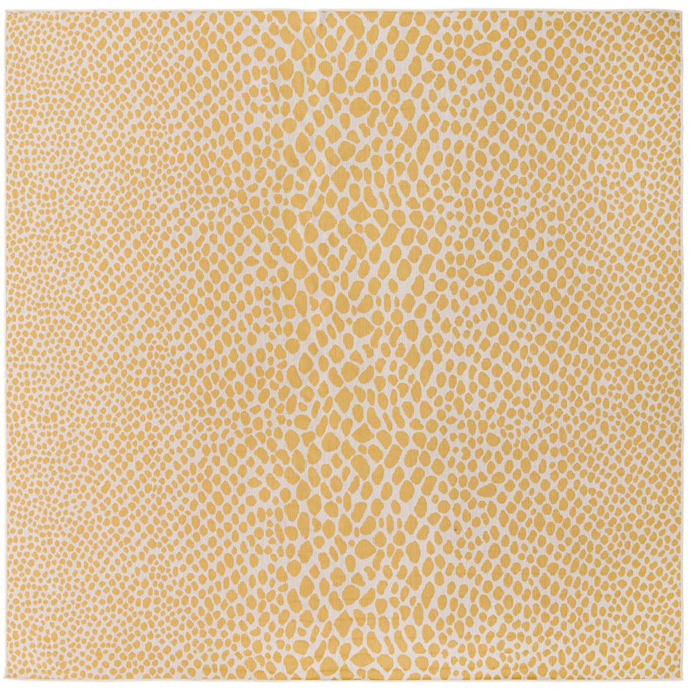Jill Zarin Outdoor Cape Town Area Rug 10' 8" x 10' 8", Square Yellow Ivory. Picture 1
