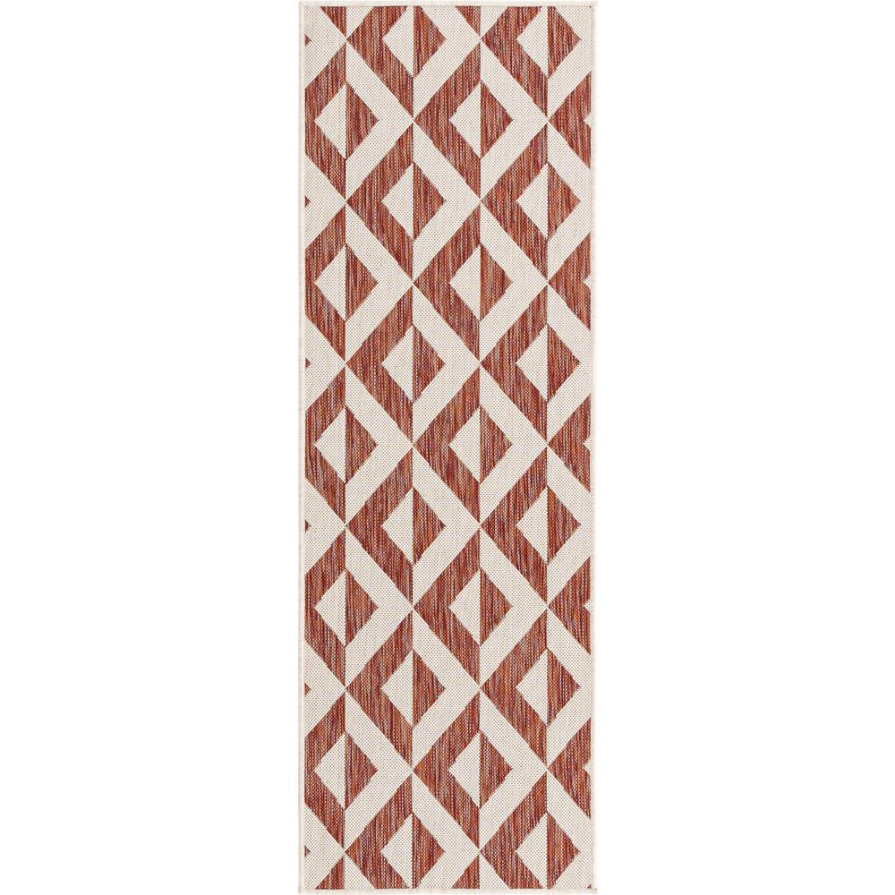 Jill Zarin Outdoor Collection Area Rug, Rust Red, 2' 0" x 6' 0", Runner. Picture 1