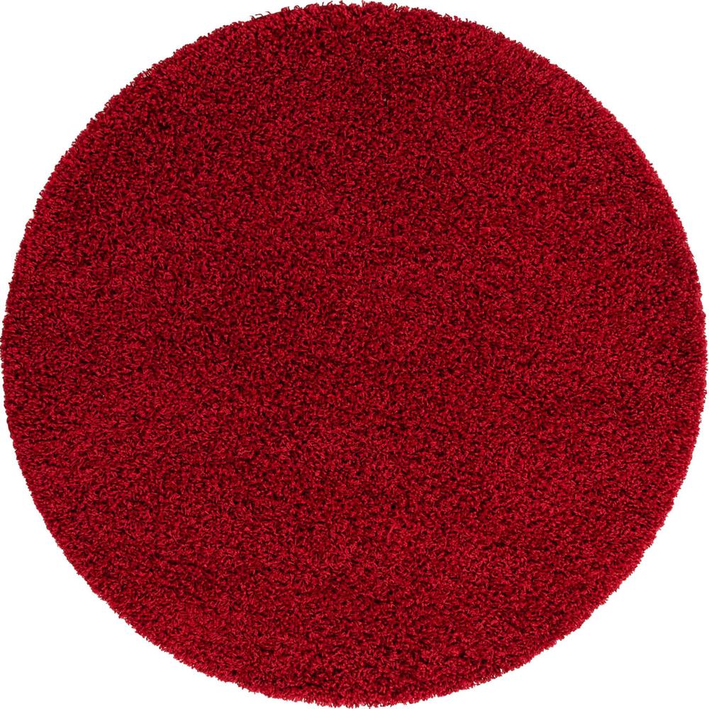 Unique Loom 5 Ft Round Rug in Cherry Red (3151391). Picture 1