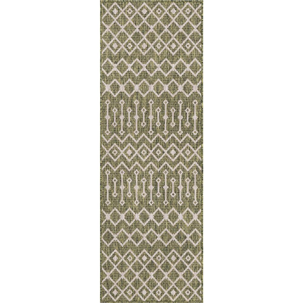 Unique Loom 8 Ft Runner in Green (3159584). Picture 1