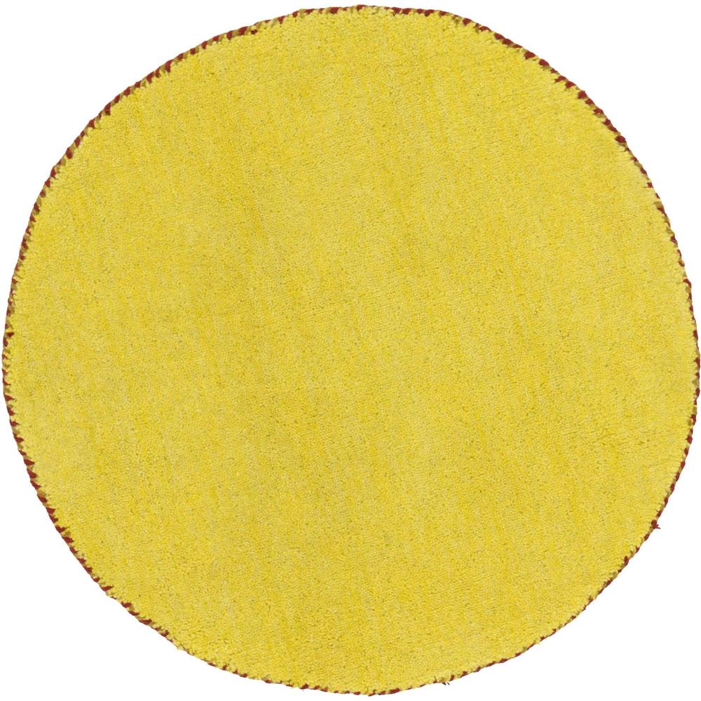 Unique Loom 2 Ft Round Rug in Yellow (3125260). Picture 1
