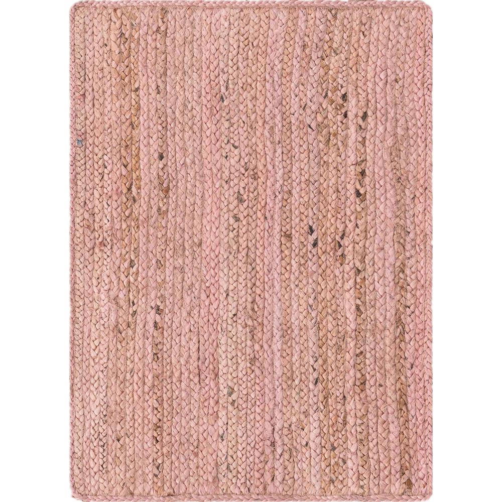 Braided Jute Collection, Area Rug, Light Pink, 2' 0" x 3' 1", Rectangular. Picture 1