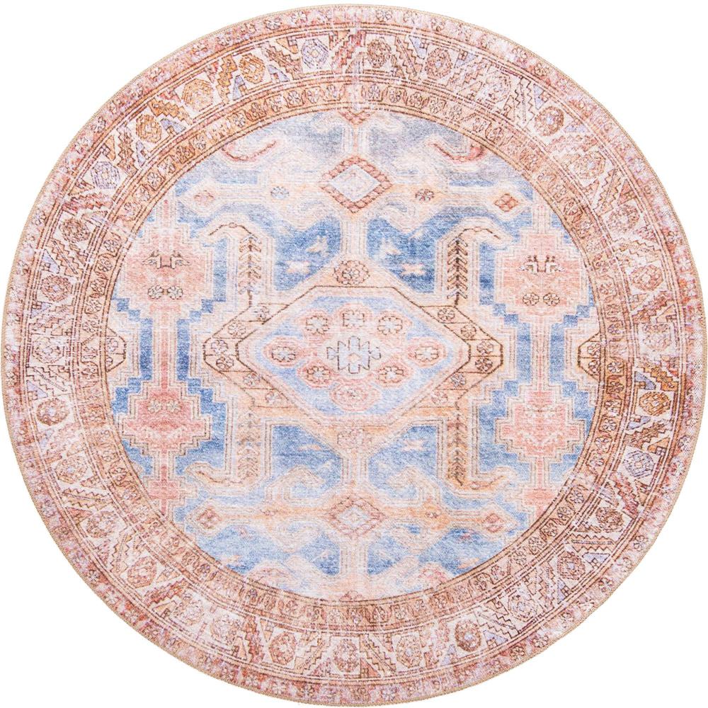 Unique Loom 5 Ft Round Rug in Blue (3161250). Picture 1