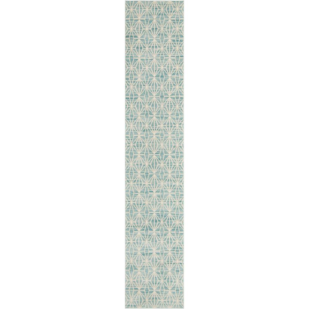 Uptown Fifth Avenue Area Rug 2' 7" x 13' 11", Runner Blue. Picture 1