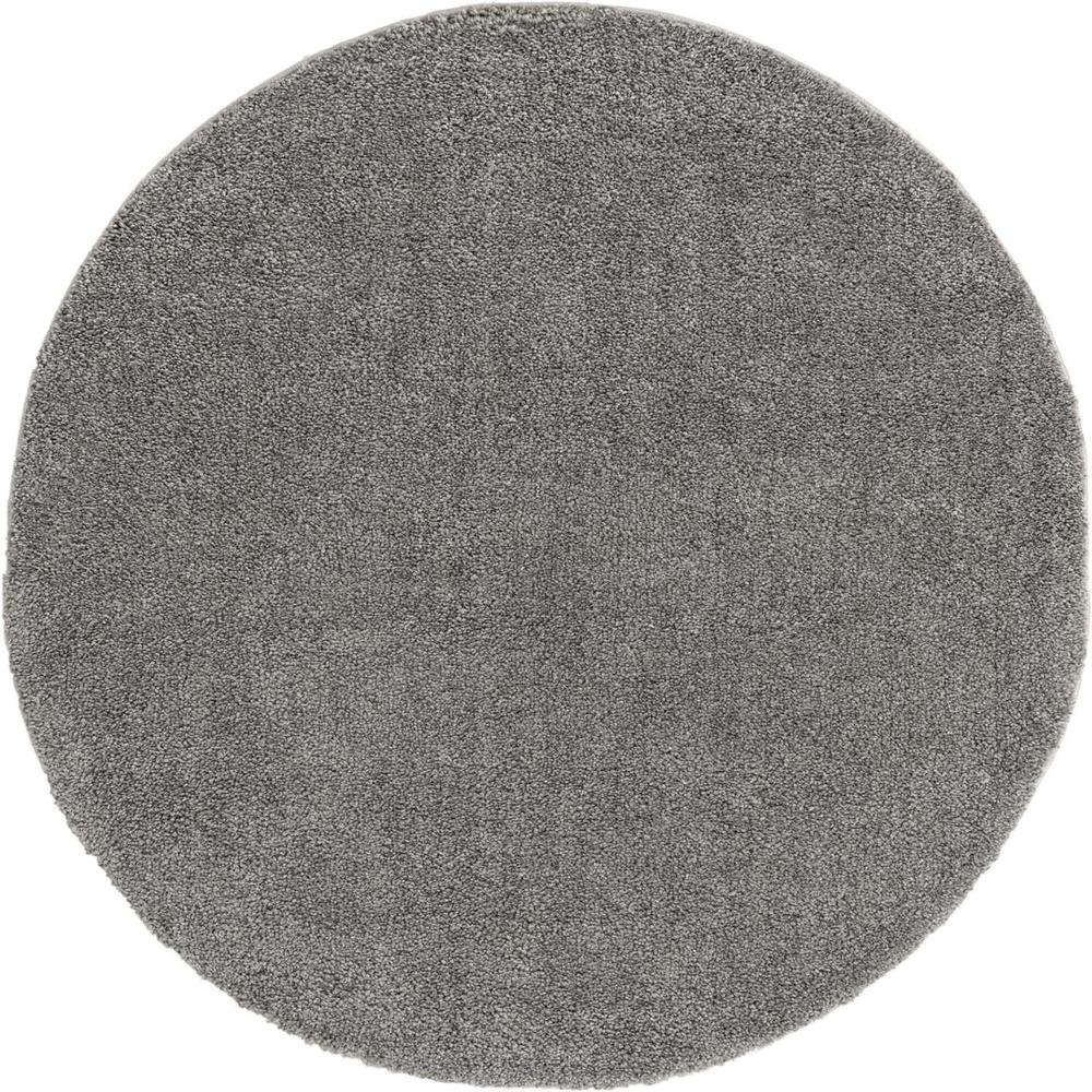 Unique Loom 5 Ft Round Rug in Gray (3152891). Picture 1