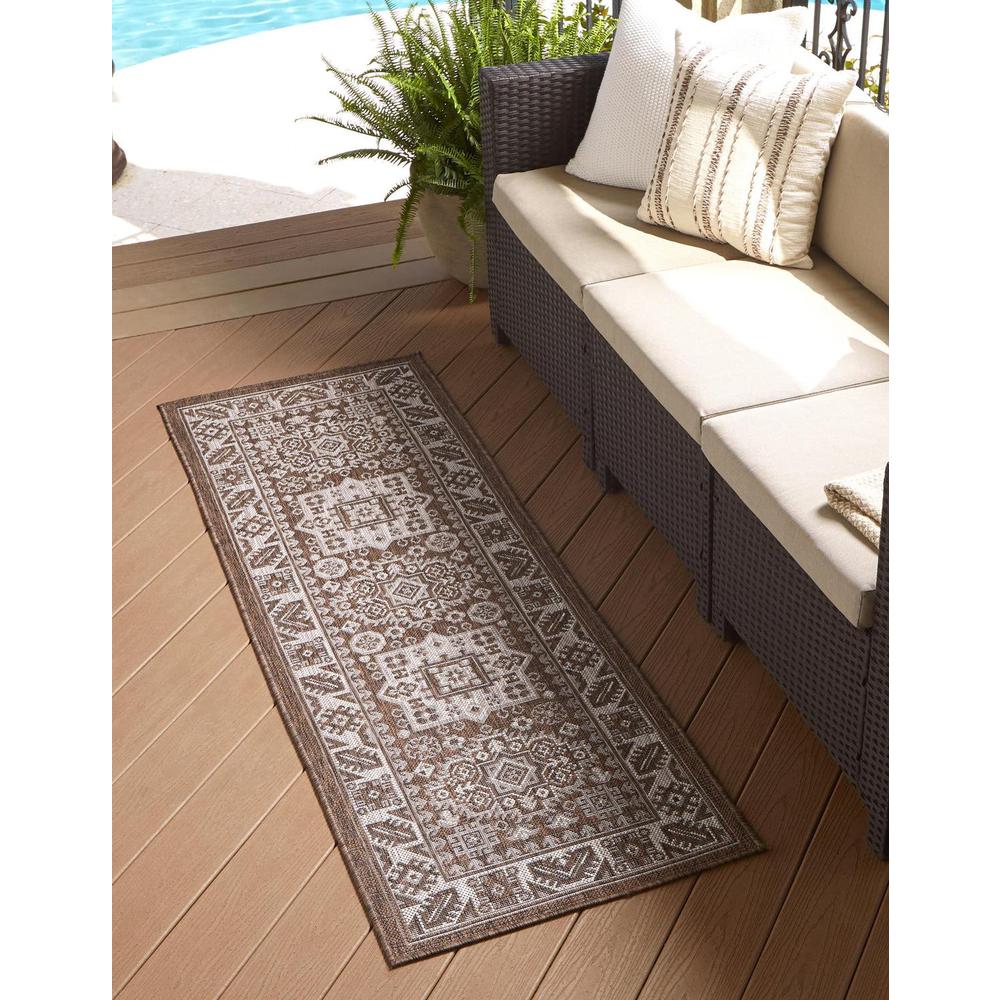 Unique Loom 12 Ft Runner in Brown (3162498). Picture 1