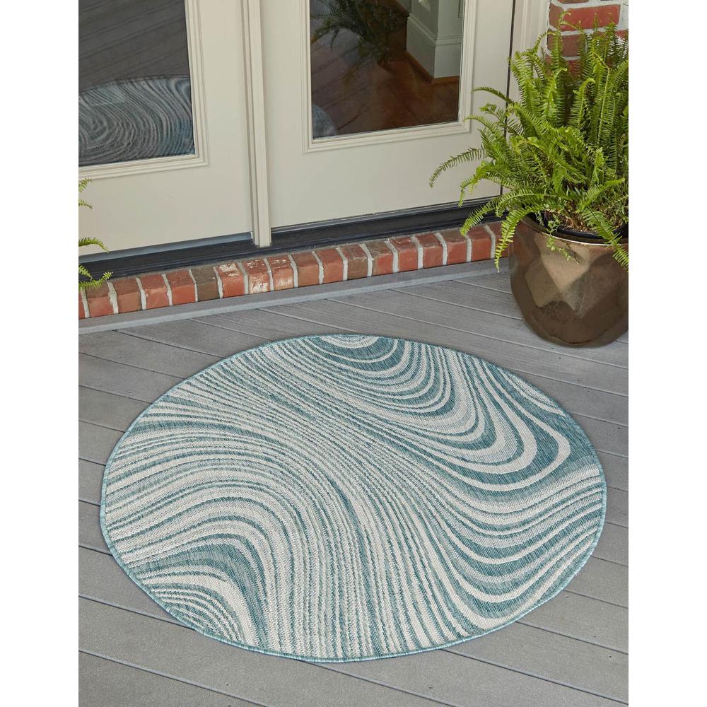Outdoor Pool Rug, Blue (4' 0 x 4' 0). Picture 1