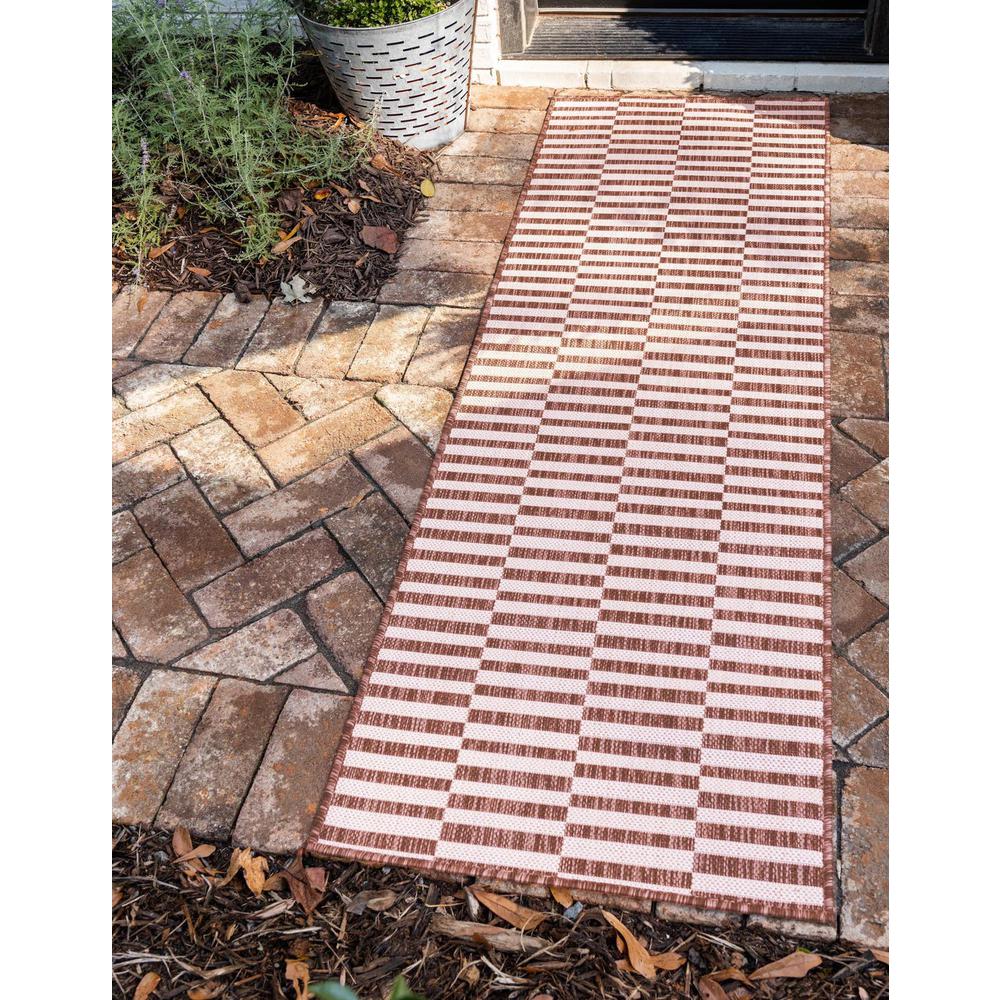 Outdoor Striped Rug, Red/Ivory (2' 0 x 6' 0). Picture 1