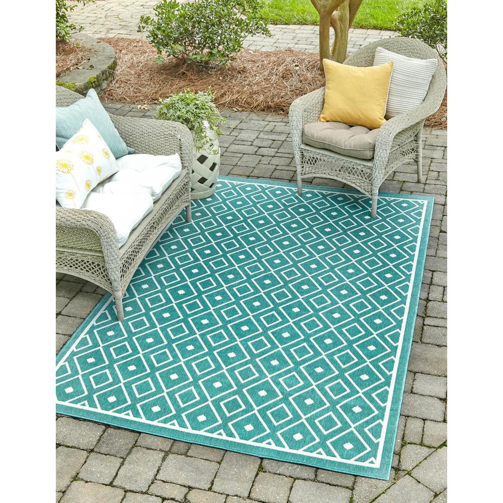 Unique Loom 1 Ft Square Sample Rug in Teal (3157938). Picture 1