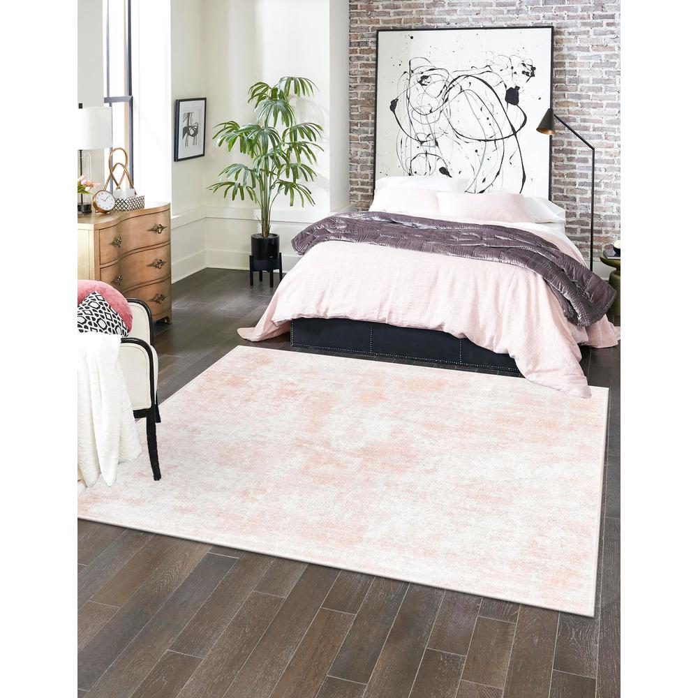 Unique Loom 6 Ft Square Rug in Light Pink (3155972). Picture 1