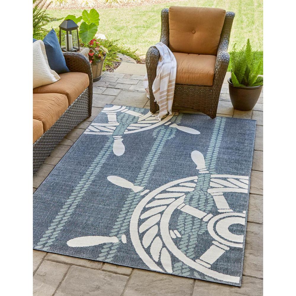 Unique Loom 1 Ft Square Sample Rug in Navy Blue (3157733). Picture 1