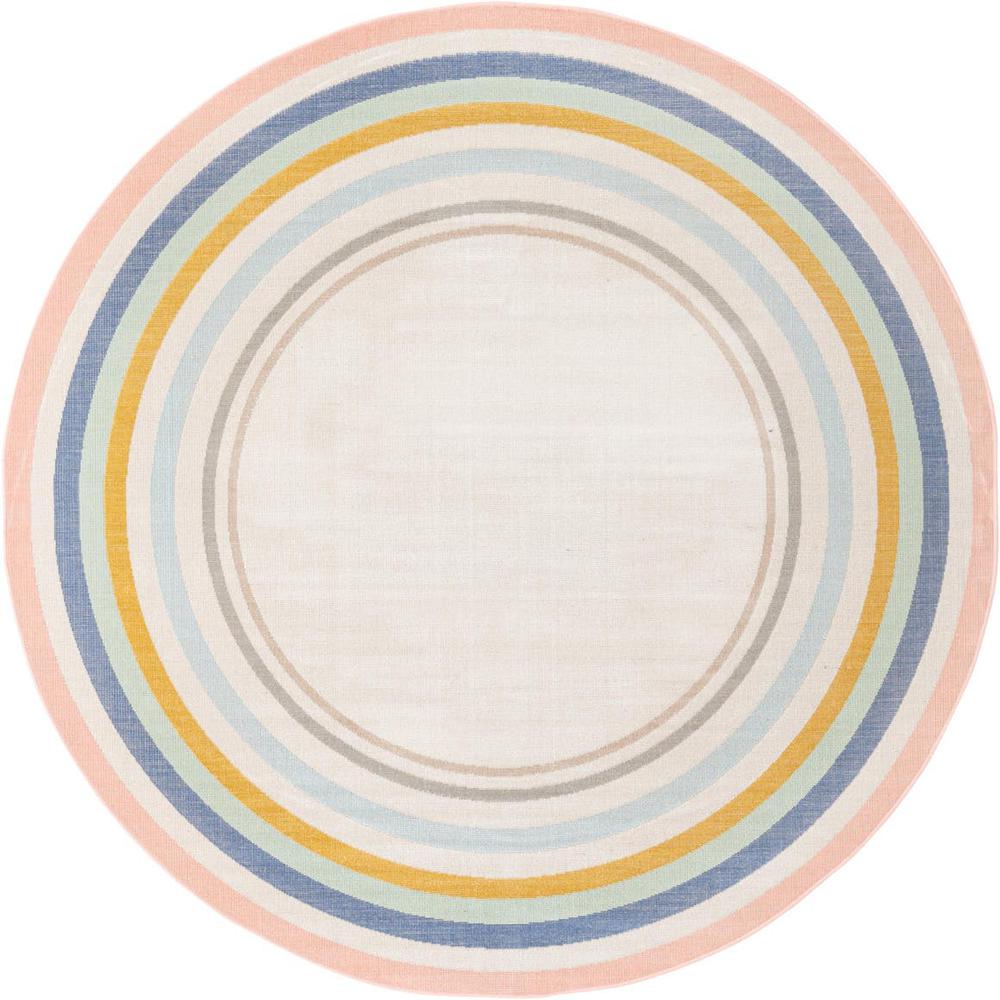 Unique Loom 5 Ft Round Rug in Ivory (3157362). Picture 1