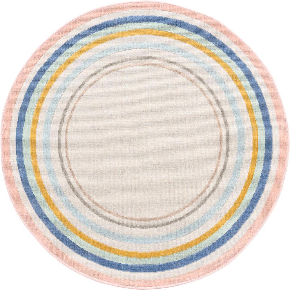 Unique Loom 3 Ft Round Rug in Ivory (3157364). Picture 1