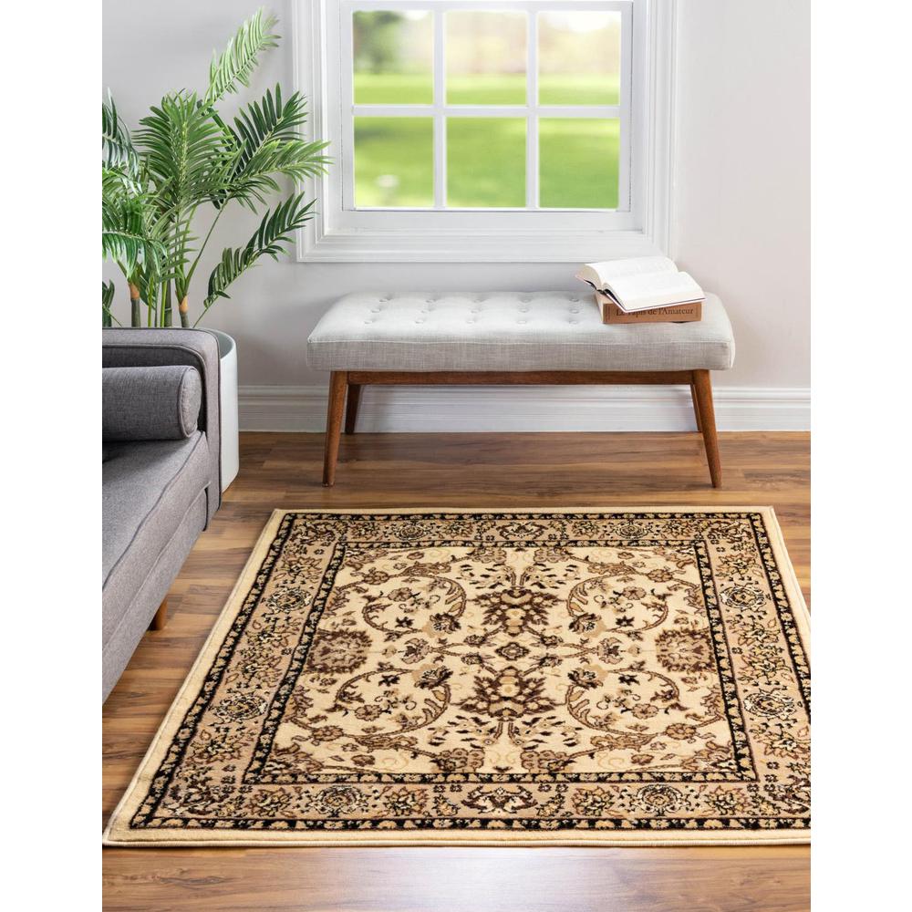 Unique Loom 4 Ft Square Rug in Ivory (3152878). Picture 1