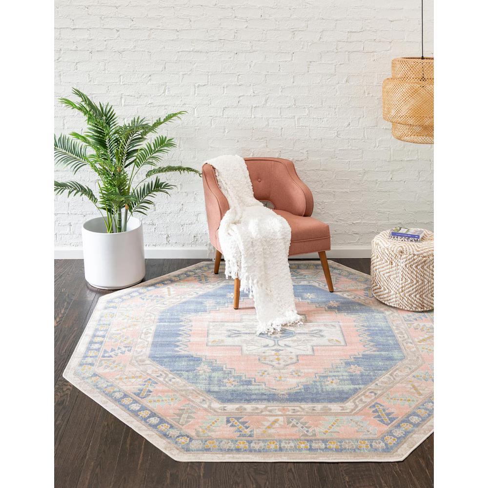 Unique Loom 7 Ft Octagon Rug in French Blue (3154922). Picture 1