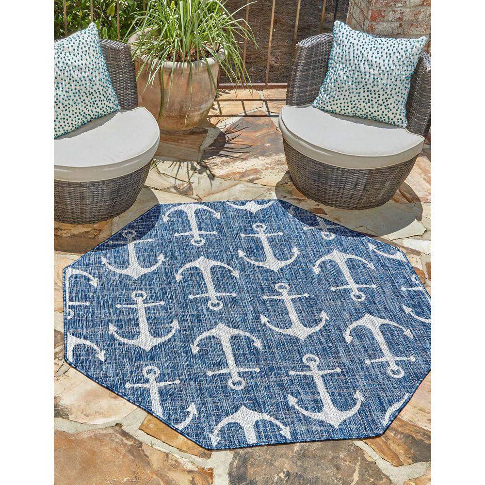 Unique Loom 8 Ft Octagon Rug in Blue (3162766). Picture 1