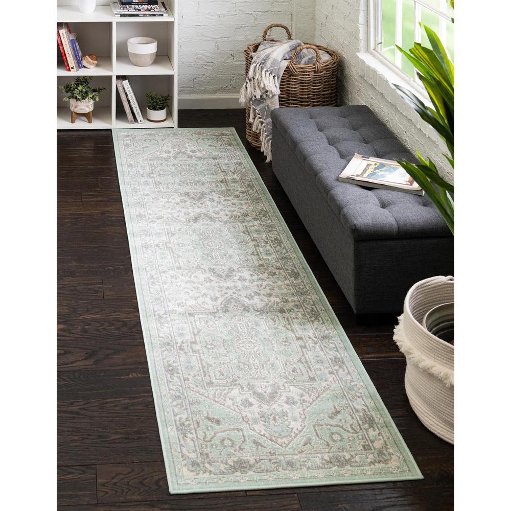 Unique Loom 8 Ft Runner in Mint (3154841). Picture 1
