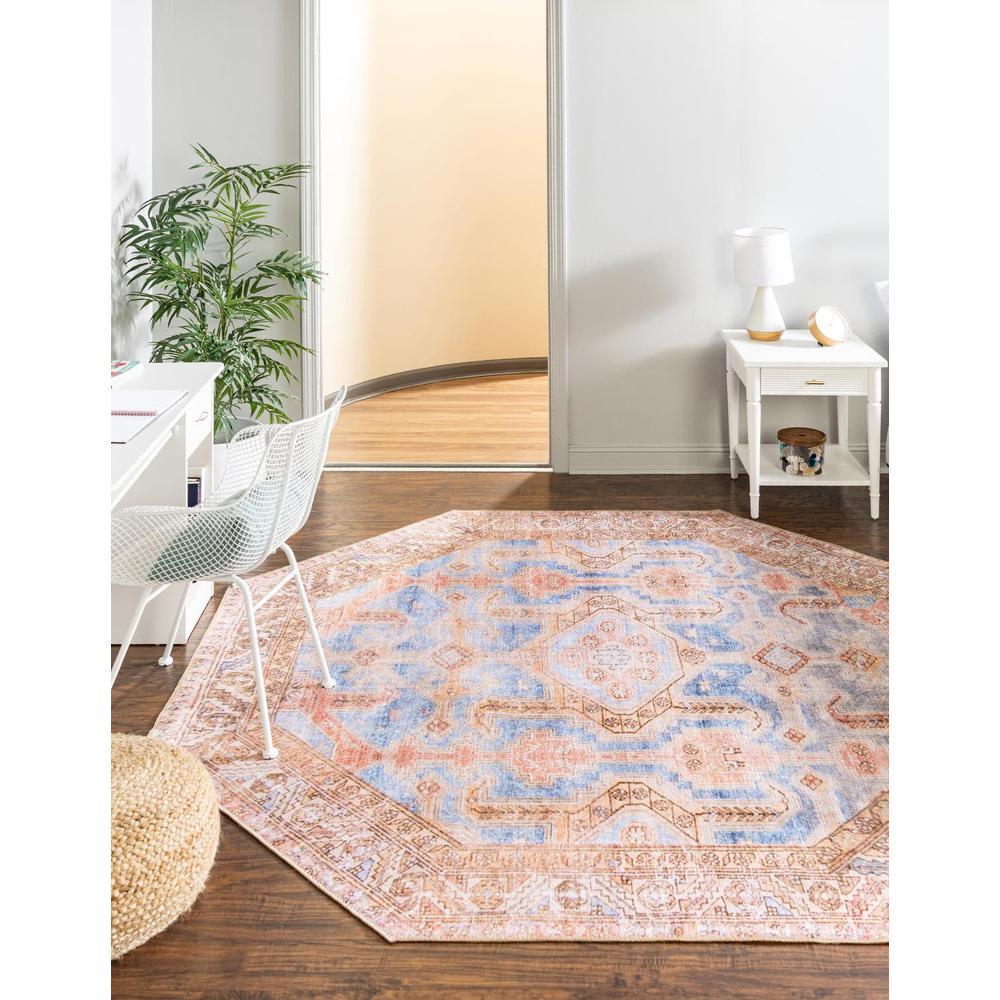 Unique Loom 7 Ft Octagon Rug in Blue (3161254). Picture 1