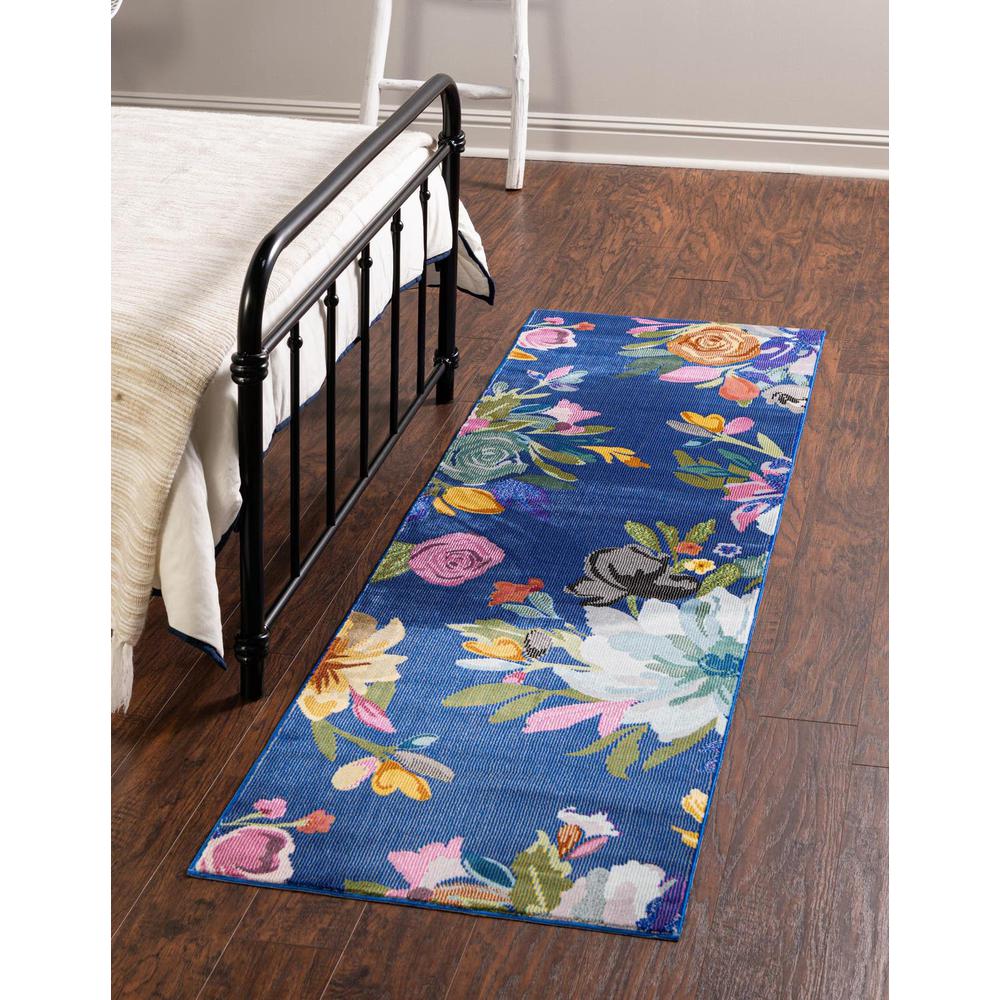 Unique Loom 12 Ft Runner in Blue (3163732). Picture 1