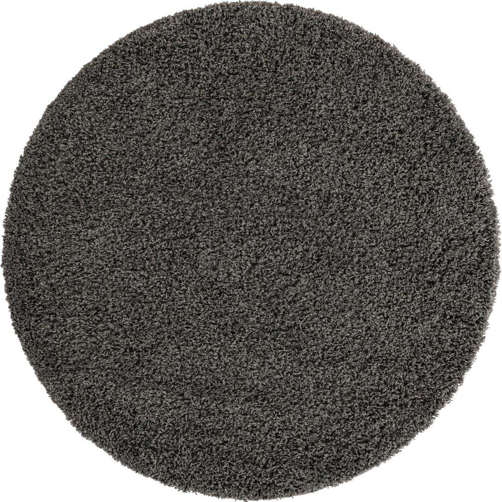 Unique Loom 5 Ft Round Rug in Graphite Gray (3151311). The main picture.