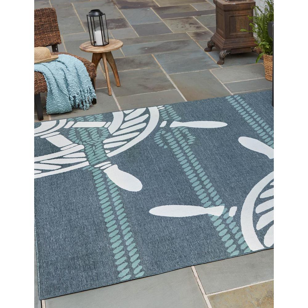 Unique Loom 8 Ft Square Rug in Navy Blue (3157734). Picture 1