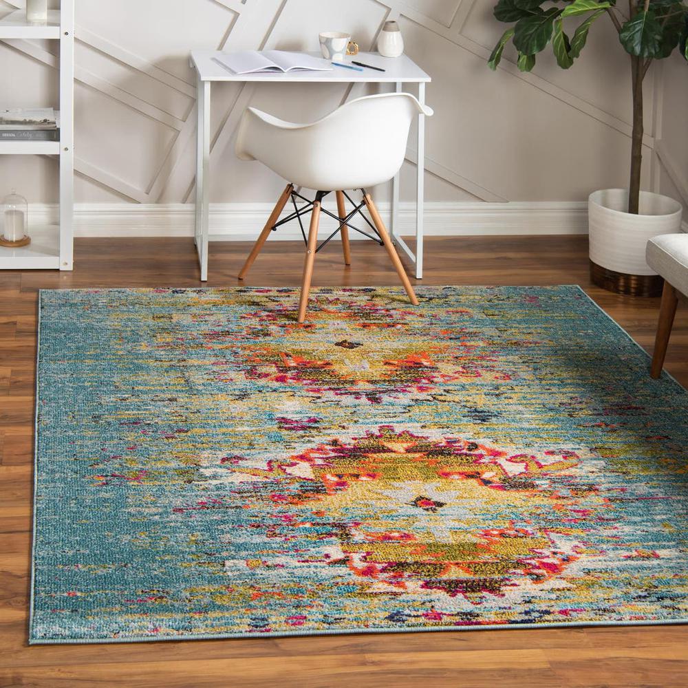 Chagall Vita Rug, Turquoise (8' 0 x 8' 0). Picture 1