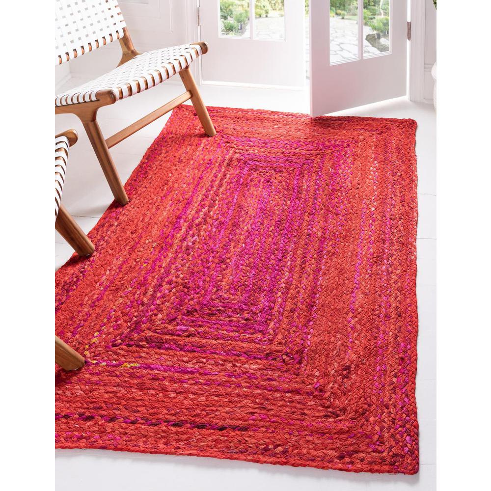 Braided Chindi Rug, Red (9' 0 x 12' 0). Picture 1