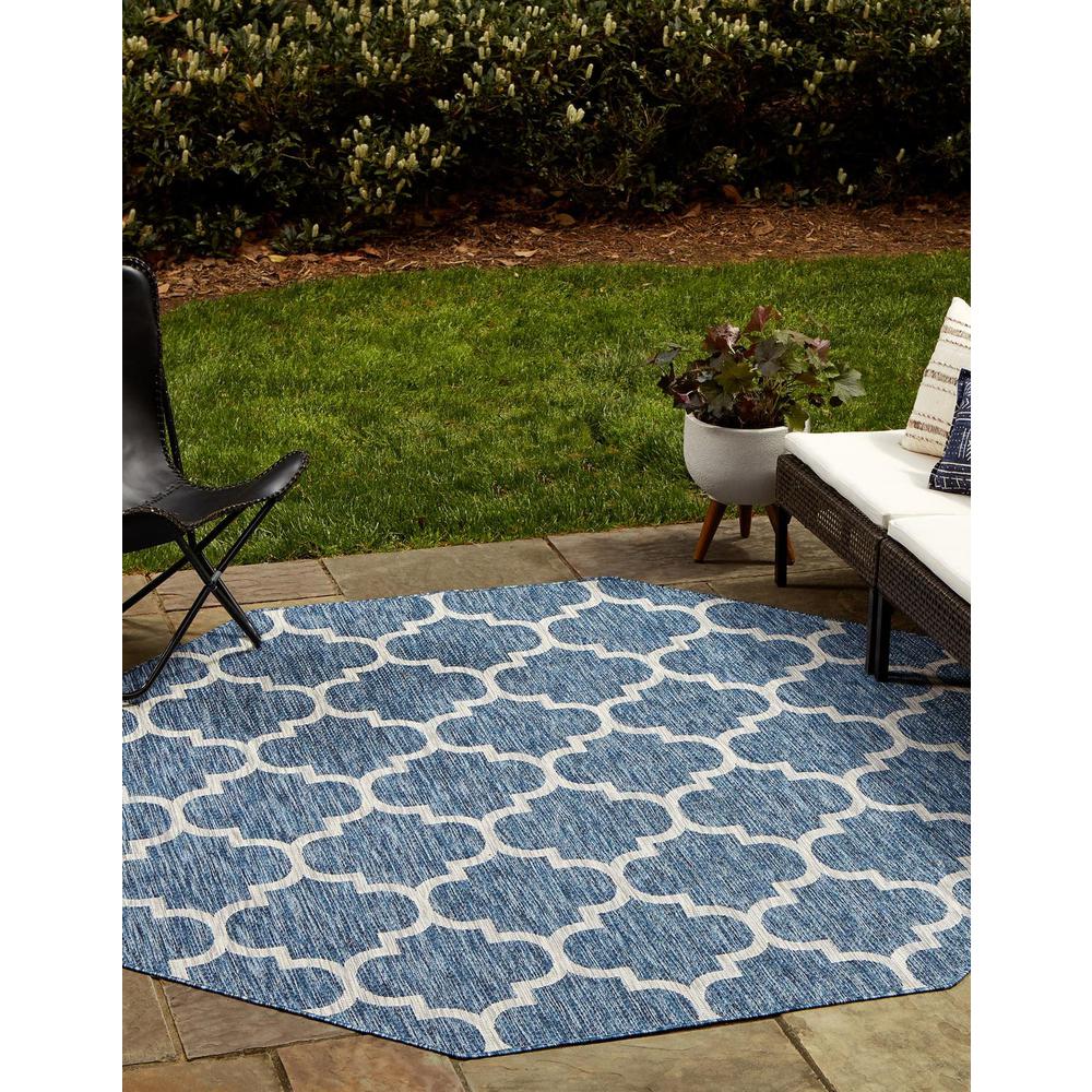 Unique Loom 8 Ft Octagon Rug in Navy Blue (3158265). Picture 1