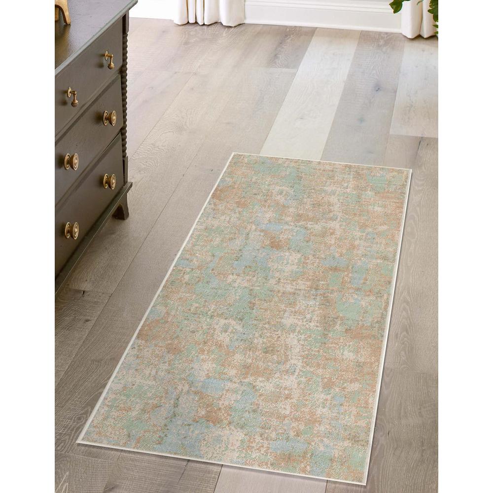 Unique Loom 10 Ft Runner in Teal (3157333). Picture 1