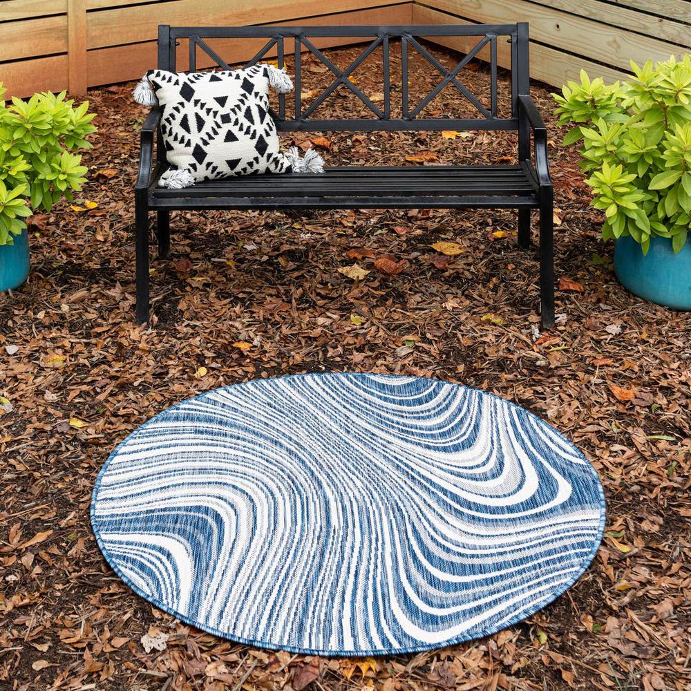 Outdoor Pool Rug, Navy Blue (4' 0 x 4' 0). Picture 1
